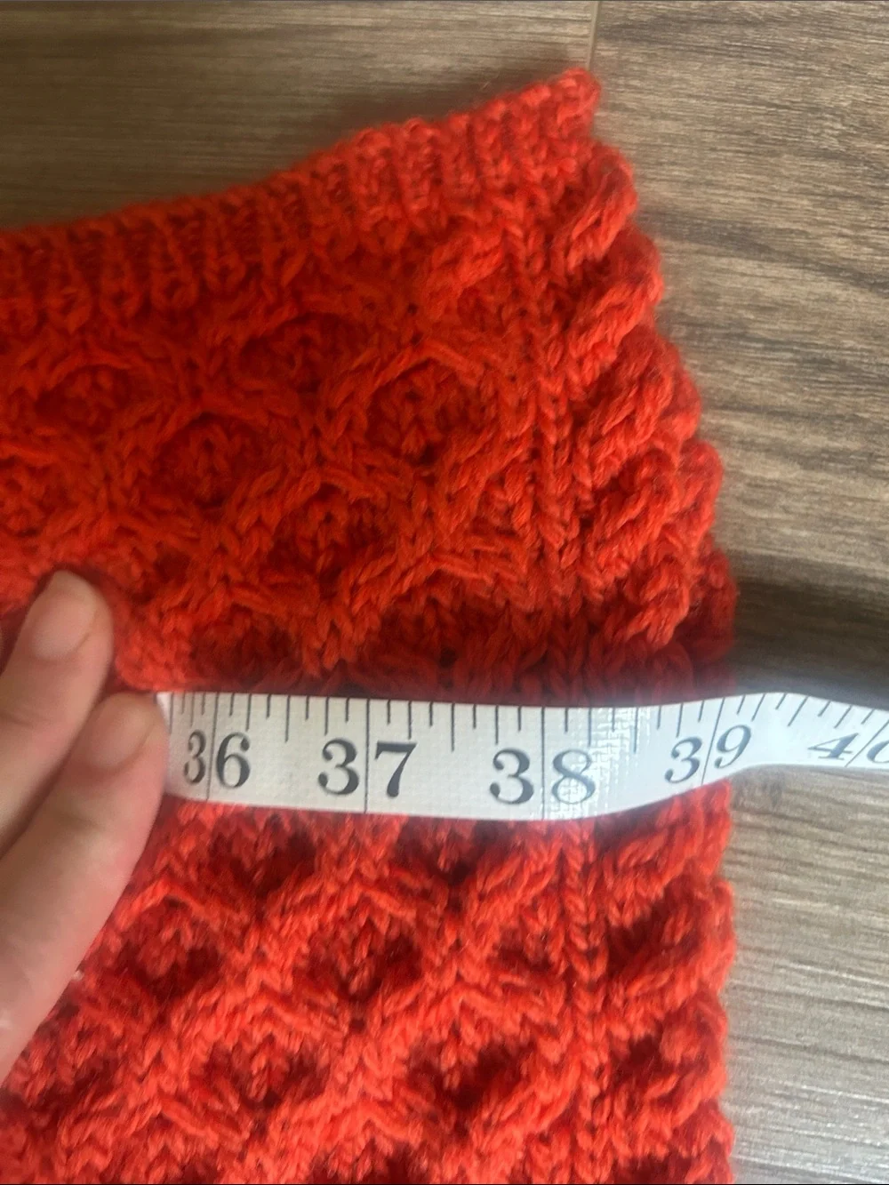 Irelandseye Ireland 100% Wool Aran Cable Knit Throw Blanket Red Orange